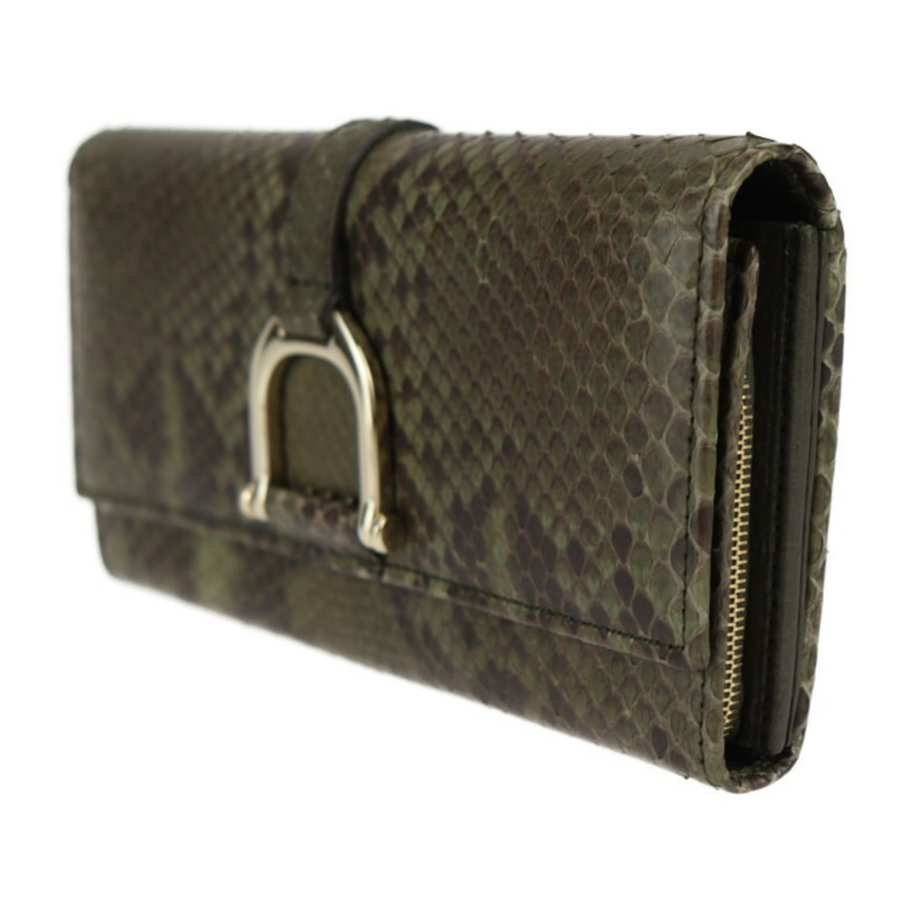 Gucci Horsebit Long Wallet Python Leather Green - image 2